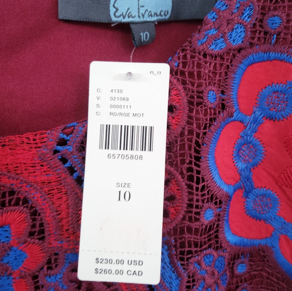 NWT Anthropologie Eva Franco Lace Sleeveless Cocktail Party Dress Sz 10 $230 - Picture 9 of 16
